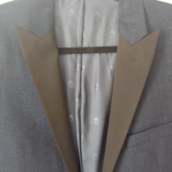 Tuxedo Jacket - Sz 40 - Navy tweed type blue / black lapel - Varvatos Soho Fit - Picture 7 of 13